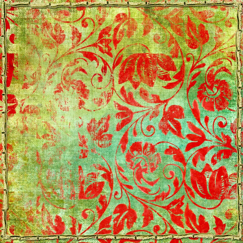 Shabby red patterns stock illustration