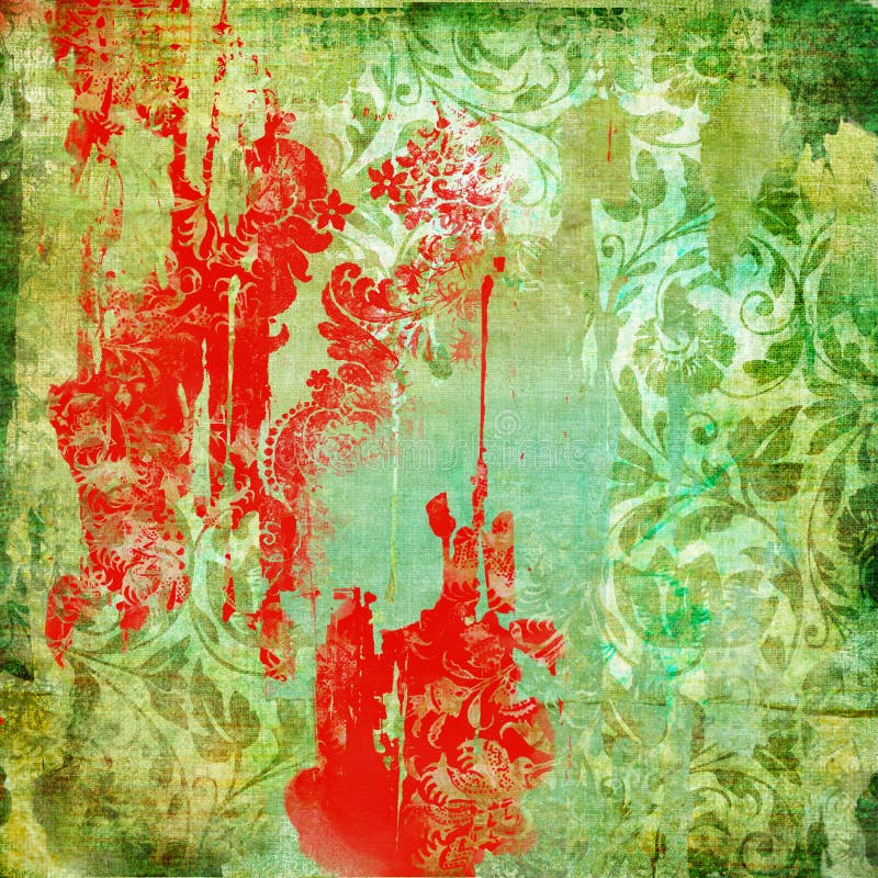 Shabby red patterns vector illustration