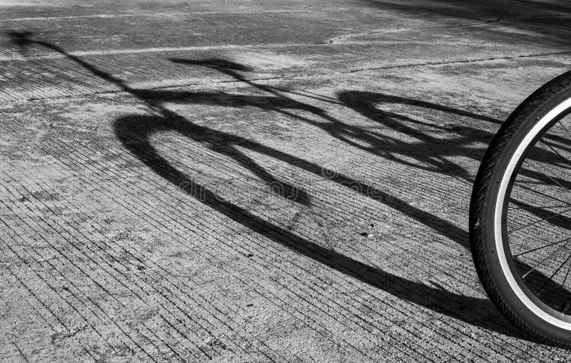 Bicycle Transportation Shadow Silhouette On The Ground Stock Image ...