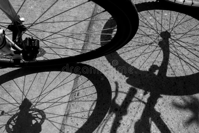 Shadow of bicycle stock photo. Image of travel, saddle - 80436866