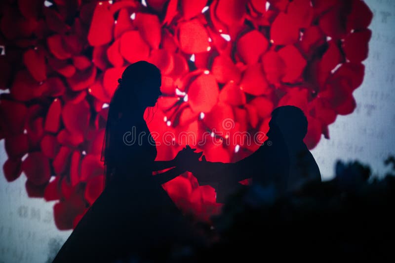 The shadow of a man and a woman in the photo stock photos The shadow of a man and a woman in the photo stock photos