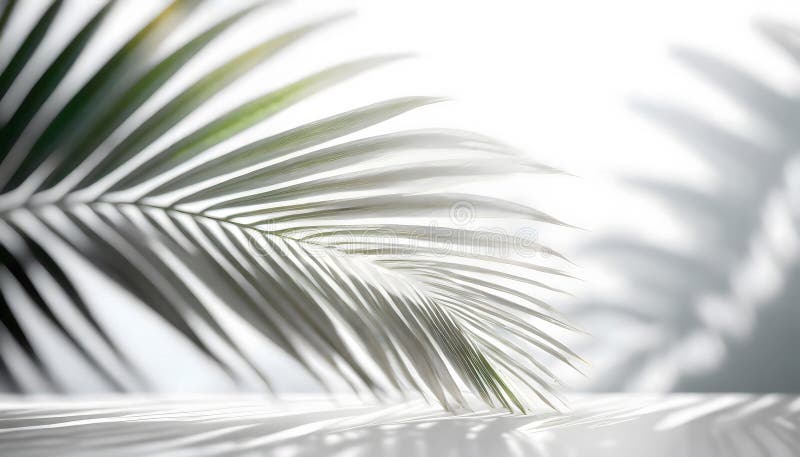 Shadow of a Palm Leaf on a Wall. Generative AI vector illustration