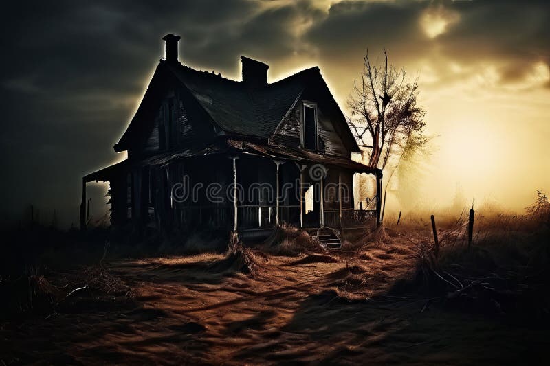 The shadow of the past a haunting image of a house with a sense royalty free illustration