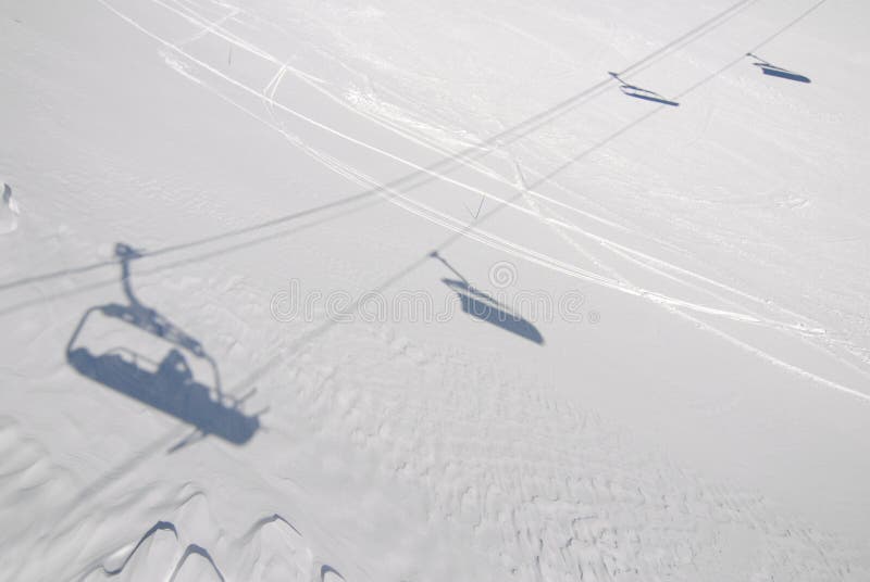 Shadow of a skilift installation