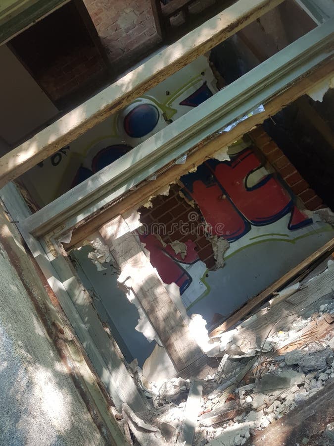 Shadows of an old factory royalty free stock image