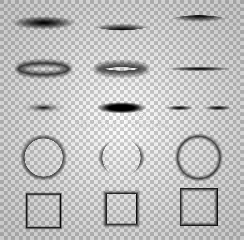 Shadows set isolated on transparent background. Vector template royalty free illustration Shadows set isolated on transparent background. Vector template royalty free illustration
