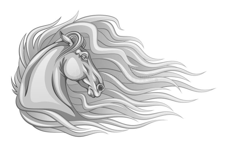 Shaggy horse royalty free illustration