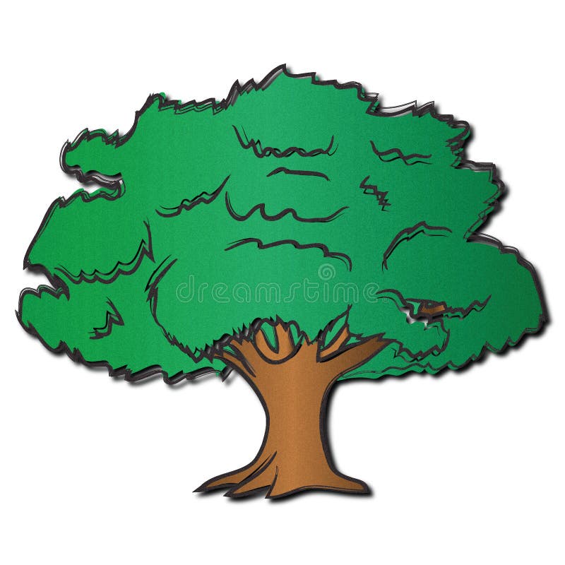 Shaggy Oak Tree stock illustration Shaggy Oak Tree stock illustration