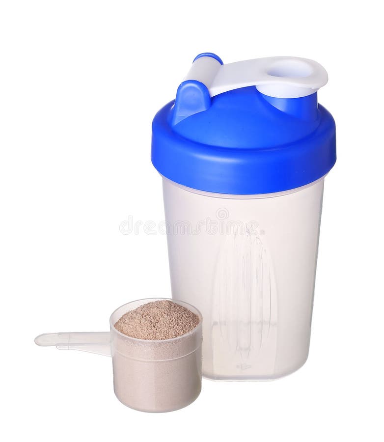 Big Tub of Whey Protein Powder for Bodybuilding Isolated Stock Image