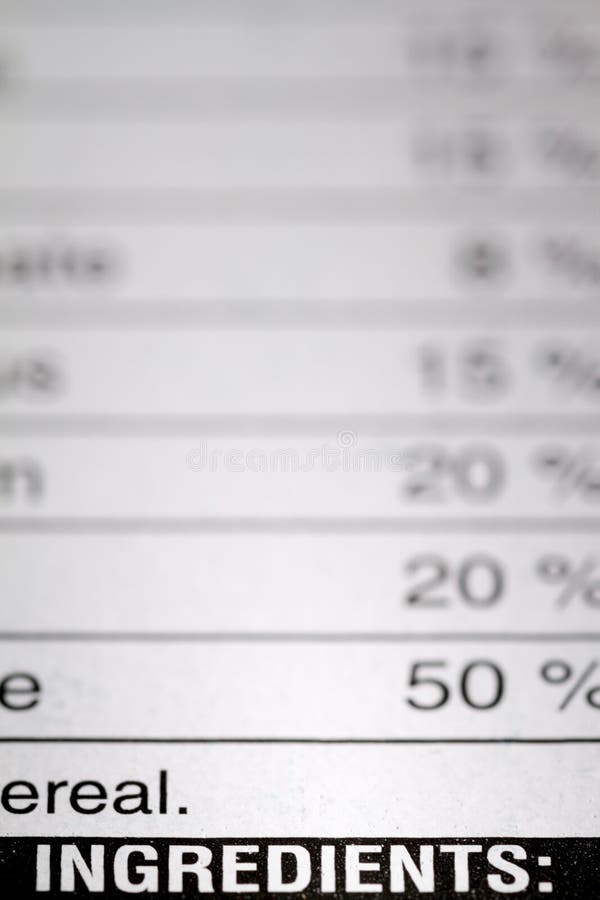 Shallow depth of Field image of Nutrition Facts