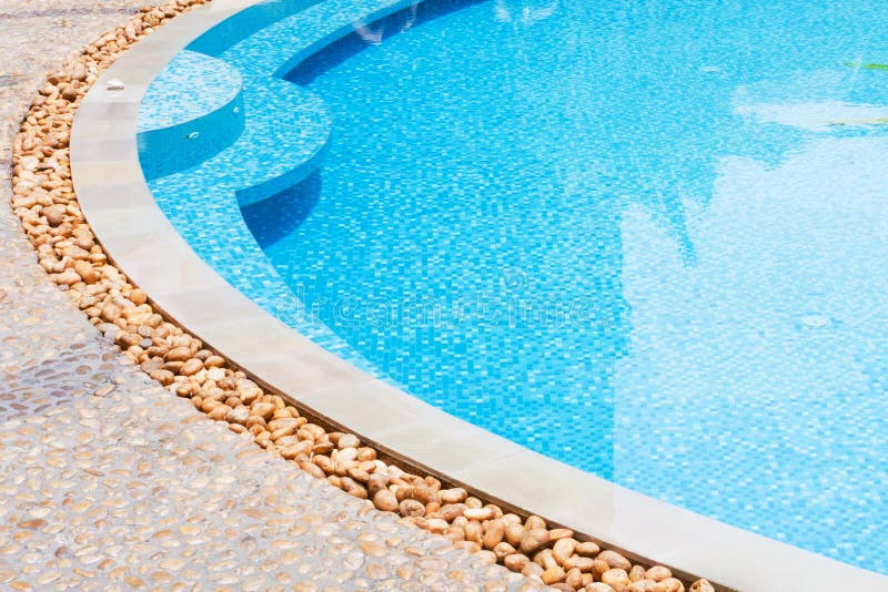 Shallow water poolside stock image