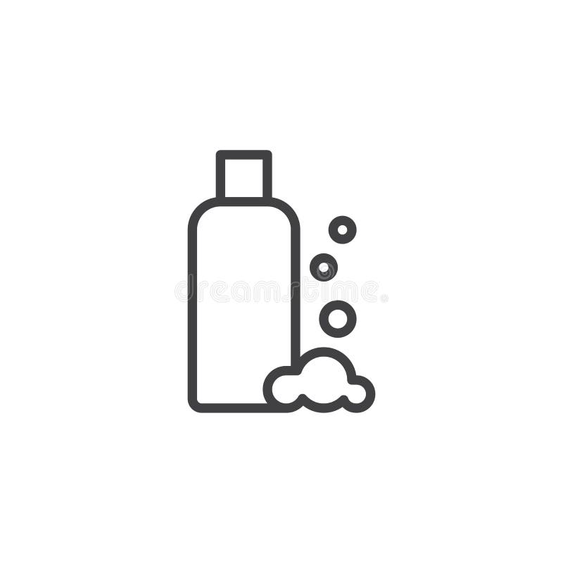 Shampoo Bottle and Foam Outline Icon Stock Vector - Illustration of single,  cosmetic: 114398803