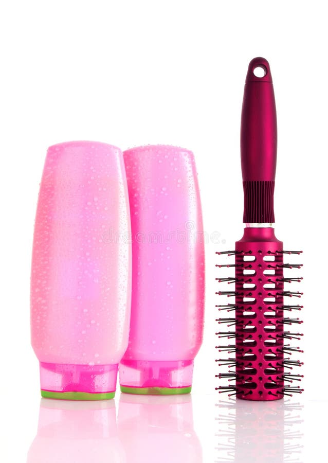 Shampoo Bottles and Hair Brush Stock Photo Image of barber, cleanser 16263672