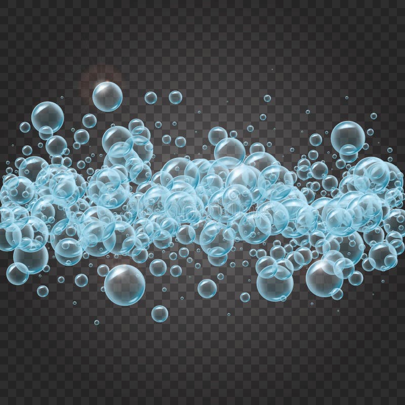 Shampoo frame of realistic water bubbles