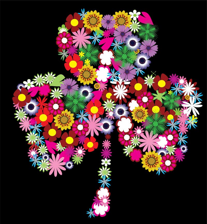 Shamrock floral ilustração do vetor Shamrock floral ilustração do vetor