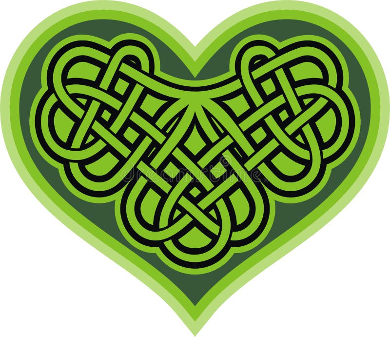 Shamrock heart. Celtic symbol vector illustration