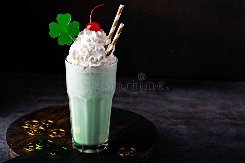 Shamrock shake with whipped cream for Saint Patricks day. Shamrock shake with whipped cream for Saint Patricks day