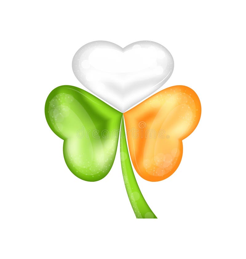 Shamrock в ирландском цвете флага на день Patrick святой иллюстрация штока