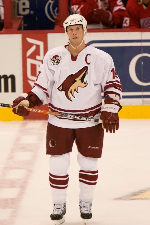 Shane Doan of the Phoenix Coyotes takes a pose during a game against the Detroit Red Wings at Joe Louis Arena during the 2006-2007 season.