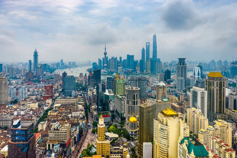 Shanghai, China Aerial View stock images Shanghai, China Aerial View stock images