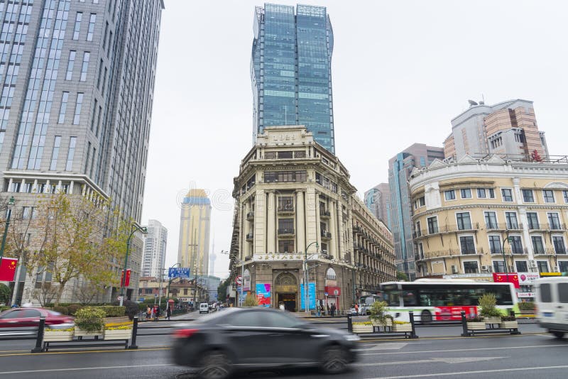 SHANGHAI, CHINA - Dec. 28, 2017: Historical architecture on East royalty free stock image SHANGHAI, CHINA - Dec. 28, 2017: Historical architecture on East royalty free stock image
