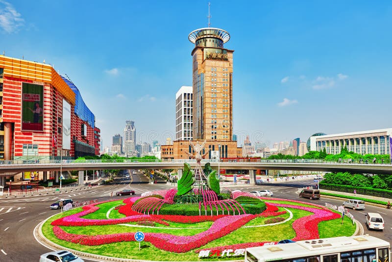 SHANGHAI, CHINA- MAY, 24, 2015: Skyscrapers, city building of Pu royalty free stock photo SHANGHAI, CHINA- MAY, 24, 2015: Skyscrapers, city building of Pu royalty free stock photo