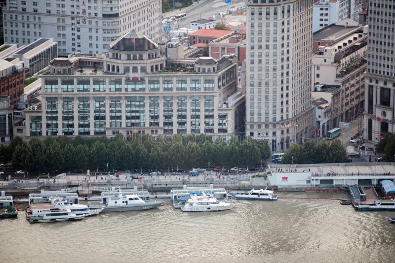 Shanghai, Cityscape van China en Wolkenkrabbers royalty-vrije stock afbeelding