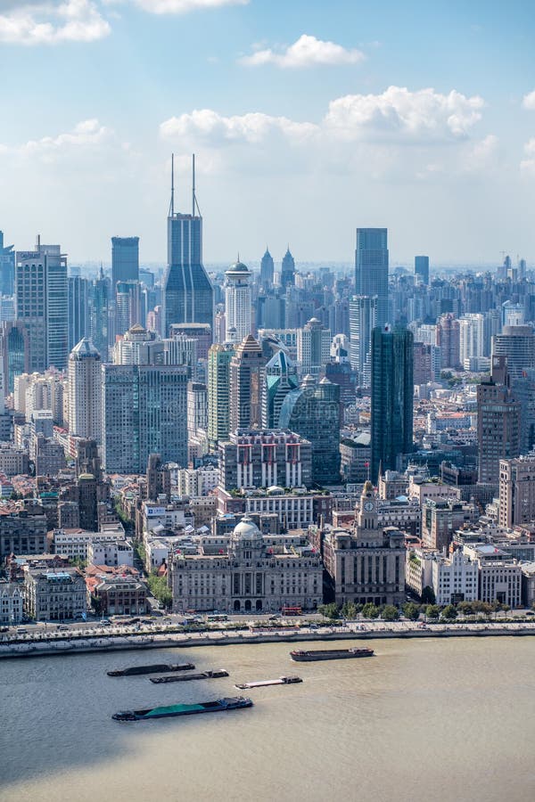 Shanghai, Cityscape van China en Wolkenkrabbers royalty-vrije stock foto