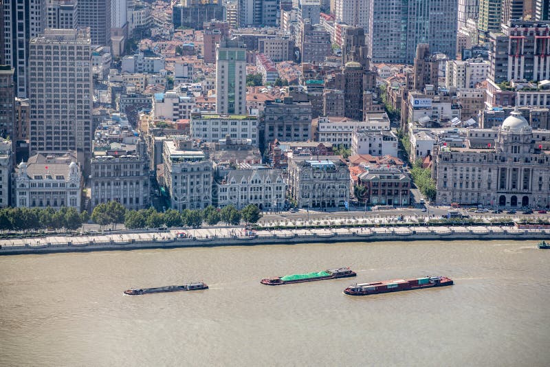 Shanghai, Cityscape van China en Wolkenkrabbers stock fotografie
