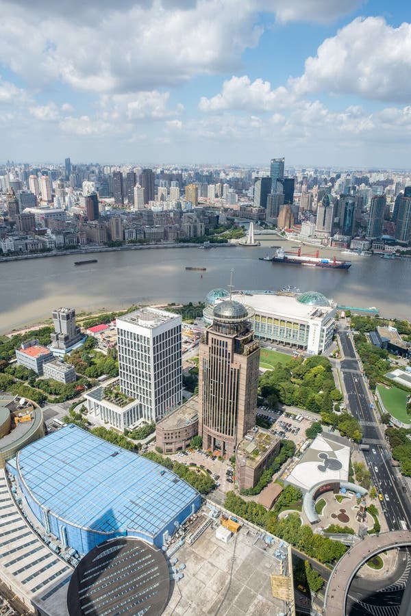 Shanghai, Cityscape van China en Wolkenkrabbers royalty-vrije stock foto