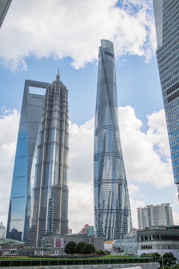 Shanghai, Cityscape van China en Wolkenkrabbers stock fotografie