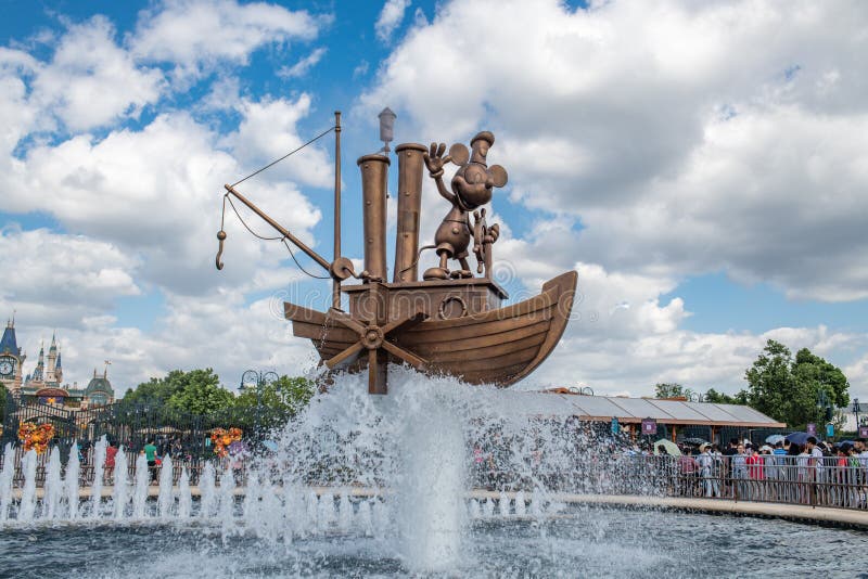 Disneyland de Xangai, na China fotografia de stock