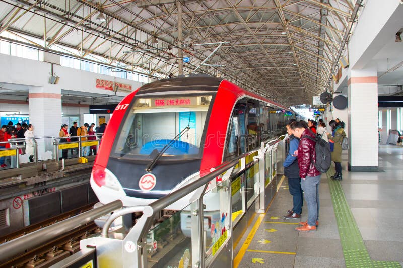 Shanghai Metro platform station, China