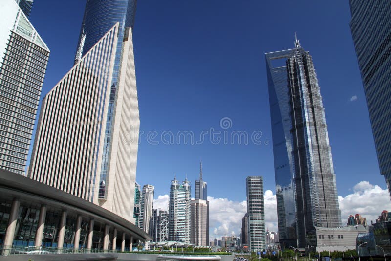 Shanghai Pudong street view royalty free stock photo
