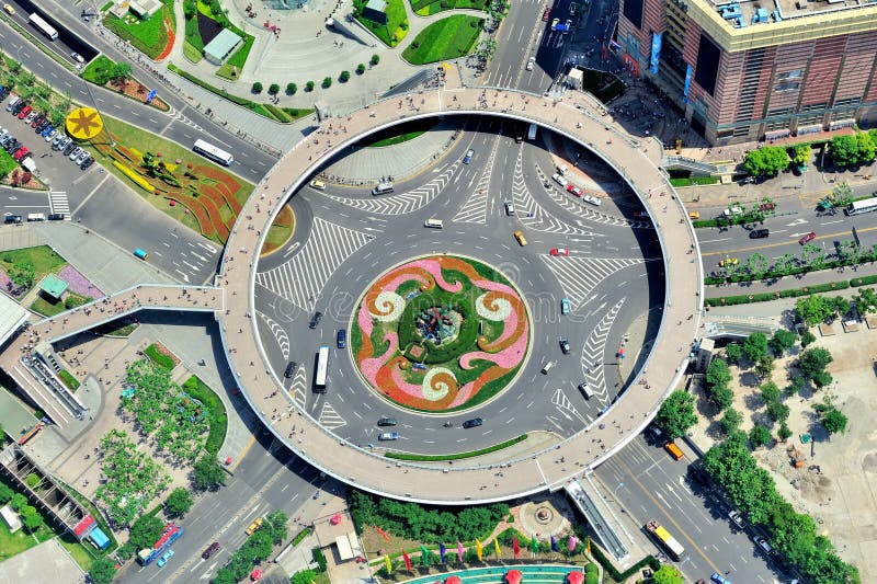 Shanghai street roundabout stock photo. Image of roundabout 26722368
