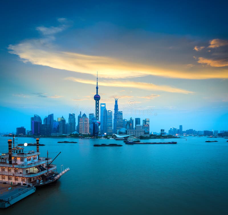 Shanghai in sunset