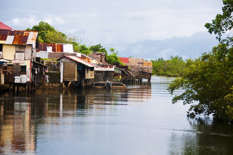 Shanties on river