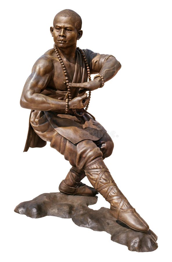 Shaolin warriors monk bronze statue