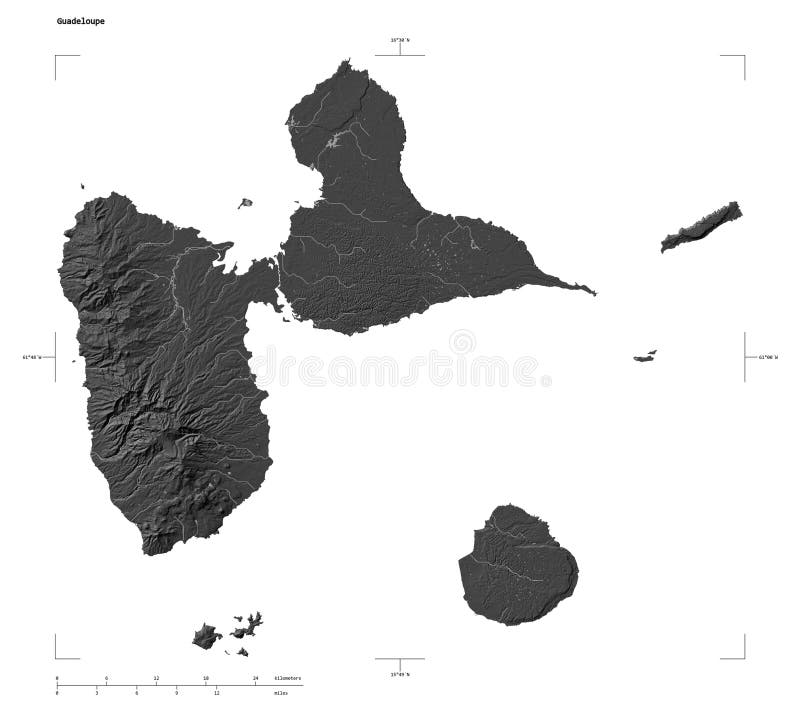 Guadeloupe Shape on White. Bilevel Stock Illustration - Illustration of