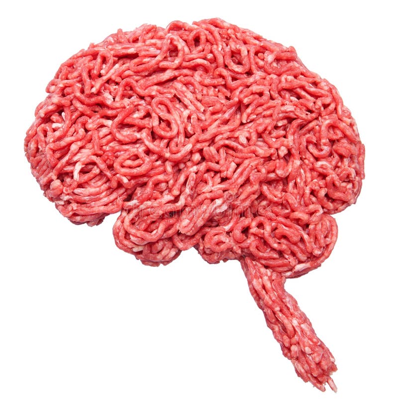 Shape Of A Brain Made Out Of Minced Meat Royalty Free Stock Image
