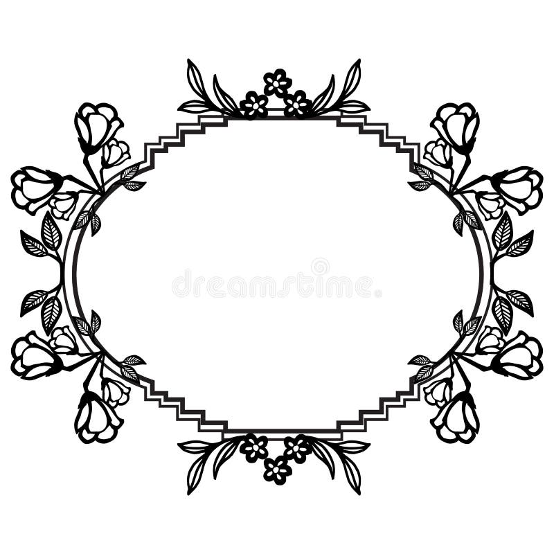Wall Mural Black circle frame with floral border 