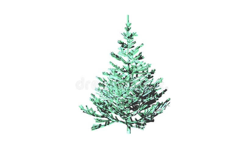 Shape Evergreen Tree White Background 3d Rendering Stock Illustration