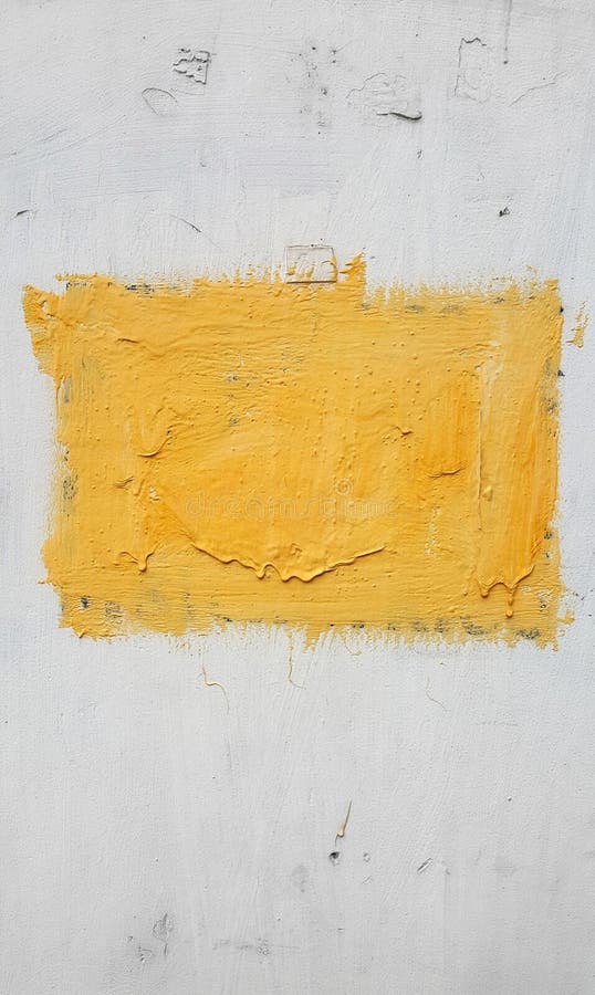 Shape Painted with Yellow Paint on a White Wall Stock Photo Image of