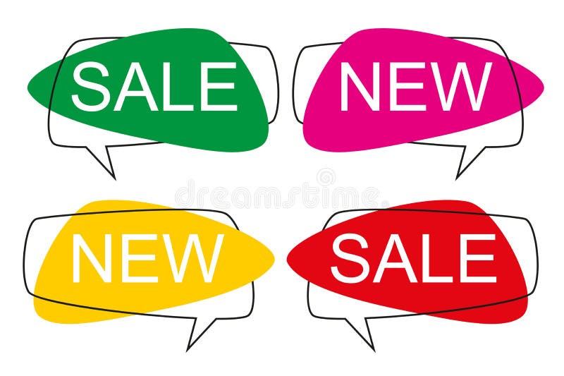 Shape price bubbles. Retro pop colorful shapes of speech bubble for art price sticker set. Abstract bubbly vector vector illustration