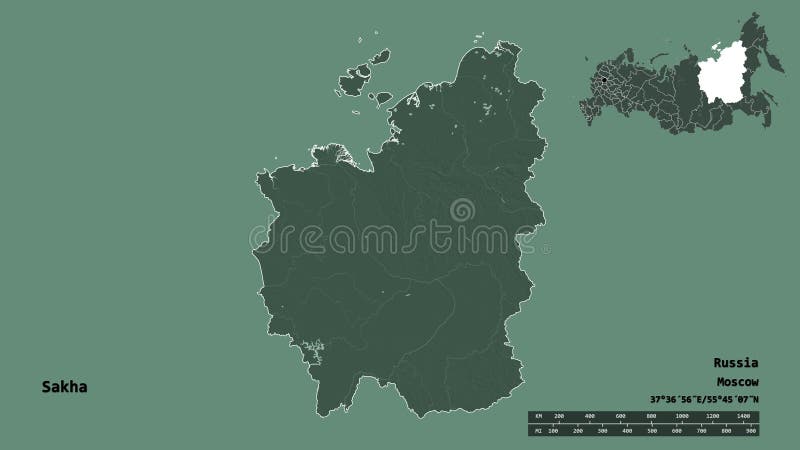 Sakha Republic Of Russia On Solid Administrative Stock Illustration Illustration Of Ocean Republic 195600171