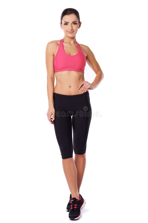 Shapely Fit Woman in Gym Tights Stock Image Image of training, studio