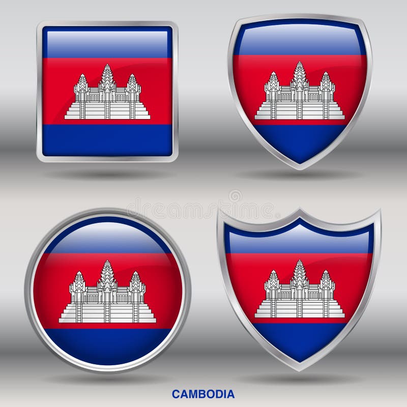 Download Cambodia Flag In 4 Shapes Collection With Clipping Path ...