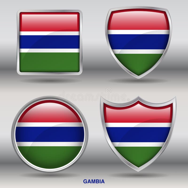 Download Gambia Flag In 4 Shapes Collection With Clipping Path ...