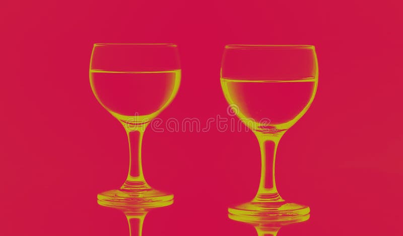 Shapes of two wine glasses royalty free stock photography