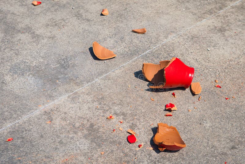 Shards of broken red clay pot royalty free stock photos Shards of broken red clay pot royalty free stock photos
